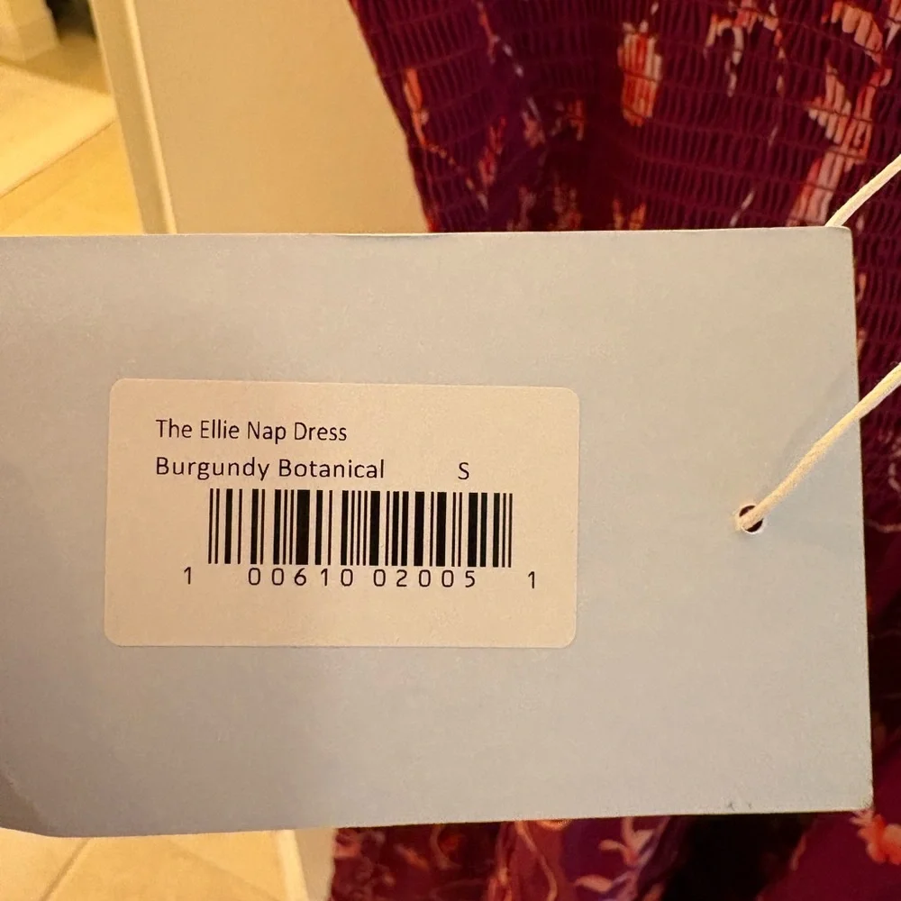 New Hill House Ellie Nap Dress in Burgundy Botanical - Picture 3 of 4